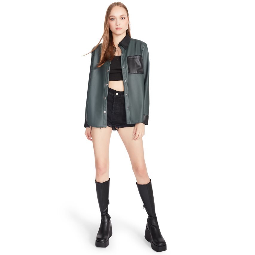 Chaquetas Camiseras Steve Madden Sam Mujer Verde Oscuro | ES TYE89S